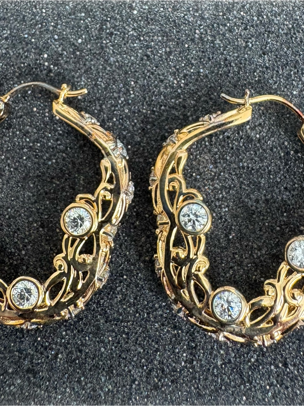 Victoria Wieck Gold Hoop Earrings with ClearCubic Zirconia  Crystals